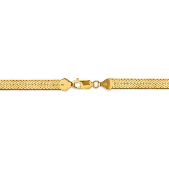6.5mm, 14k Yellow Gold, Solid Herringbone Chain Necklace, 16 Inch - Picture 4 of 8